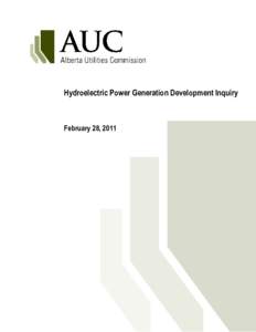 Hydroelectric Power Generation Development Inquiry