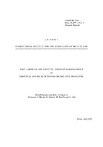 UNIDROIT 2001 Study LXXVI – Doc. 4 (Original: English) UNIDROIT INTERNATIONAL INSTITUTE FOR THE UNIFICATION OF PRIVATE LAW