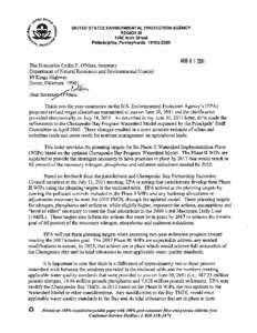 Planning Target Allocation Letter to Delaware Department of Natural Resources and Environmental Control