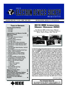 JANUARY 2010 VOL. 17, NO. 1 ISSN: TABLE OF