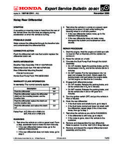 Export Service Bulletin[removed]Applies To: November[removed]CR-V – ALL