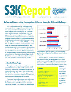 S3KReport A Publication of the S3K Synagogue Studies Institute www.synagogue3000.org  March 2012 Number 11