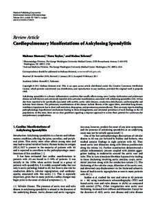 Hindawi Publishing Corporation International Journal of Rheumatology Volume 2011, Article ID[removed], 6 pages doi:[removed][removed]Review Article