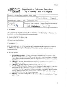 Bonney Lake, WA - Military leave and military family leave policy