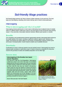 Sustainable agriculture and soil conservation  Soil-friendly farming systems and practices Fact sheet no.