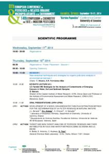 SCIENTIFIC PROGRAMME Wednesday, September 17th[removed]:[removed]:00 Registrations
