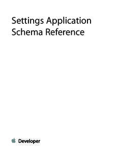 Settings Application Schema Reference Contents  Introduction 4