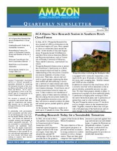 Q UA R T E R L Y  NEWSLETTER Issue 3 October 2006