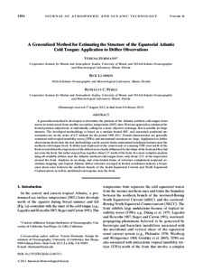 Oceanography / Aquatic ecology / Physical oceanography / Atlantic Ocean / Tropical instability waves / Sea surface temperature / Equatorial Counter Current / Tropical Atlantic Variability / Mixed layer / Atmospheric sciences / Meteorology / Earth