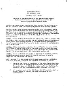 Executive Order: [removed]G[removed]Certification of OPW Repair/Replacement Parts and Modification of Certification of OPW Balance Phase II Vapor Recovery System