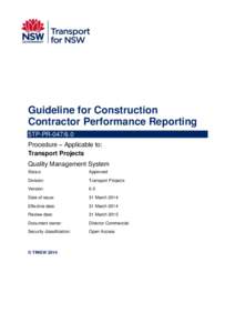 Guideline for Contractor Performance Reporting