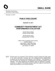 Urban economics / Urban politics in the United States / Politics of the United States / Community Reinvestment Act / Bank / Law / Economy of the United States / Dollar Bank / Union Bank N.A. / Community development / Mortgage industry of the United States / United States housing bubble