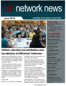 crb network news june 2014 newsletter of the citizen review board  in this issue: