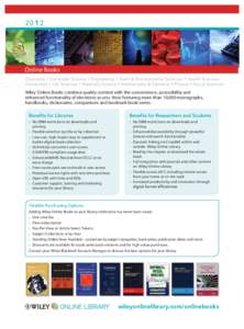 Online Books Online Books  Chemistry • Computer Science • Engineering • Earth & Environmental Sciences • Health Sciences