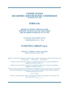 UNITED STATES SECURITIES AND EXCHANGE COMMISSION WASHINGTON, D.C[removed]FORM 6-K REPORT OF FOREIGN PRIVATE ISSUER