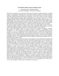 Long-distance effects caused by length contrast 1 Giuseppina Turco1 and Bettina Braun2 University of Stuttgart, 2University of Konstanz