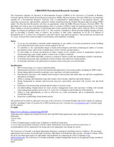 As a professional research assistant for David Kingsmill, my primary responsiblities include processing Doppler radar data, processing and analyszing in situ microphysical data, and collaborating with CIRES and ETL scien