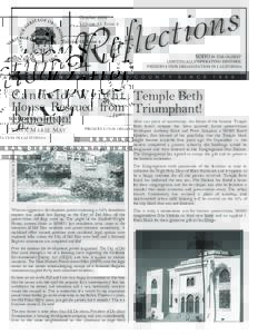 October 2002 Volume 33, Issue 4 C a n f i e l d - W r i g h t Temple Beth House Rescued from Triumphant! Demolition!