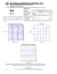 NATIONAL MAGNETICS GROUP, INC. MANUFACTURERS OF MAGNETIC AND ADVANCED MATERIALS