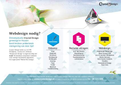 TYPO  Webdesign nodig? Ontwerpstudio Crystal Design gevestigd in Houten biedt heldere prikkelende
