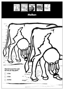 Melken  Weet jij hoeveel liter melk een koe per dag geeft? 3 liter 5 liter