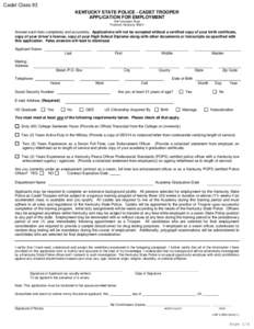 Application for employment / Government / Notary / Certified copy / Kentucky State Police