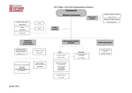 DRC Srbija i Crna Gora Organizaciona struktura Predstavnik Regionalni finansijski menadžer Regionalna podrška