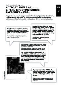 What’s the problem?  Page 1/2 Activity sheet 4b Life in sporting goods