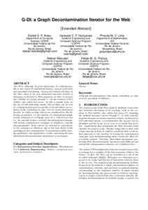G-DI: a Graph Decontamination Iterator for the Web [Extended Abstract] Daniel S. F. Alves Vanessa C. F. Gonçalves