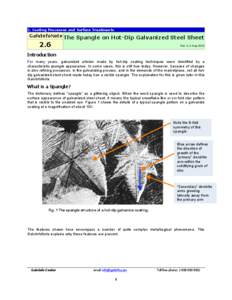 2. Coating Processes and Surface Treatments  GalvInfoNote The Spangle on Hot-Dip Galvanized Steel Sheet