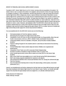 Microsoft Word - REPORT OF PRINCIPAL AND SCHOOL IMPROVEMENT COUNCIL.docx