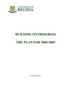 BUILDING ON PROGRESS THE PLAN FOR[removed]November 2004  TABLE OF CONTENTS