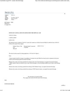 Cancellation Logica Plc - London Stock Exchange