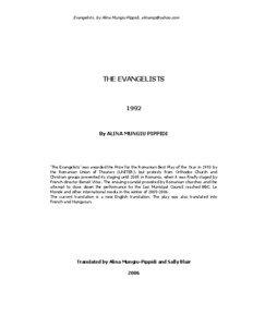 Evangelists, by Alina Mungiu-Pippidi, [removed]  THE EVANGELISTS