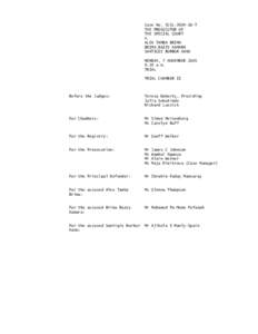 Brima Bazzy Kamara / Santigie Borbor Kanu / Witness / Closed session of the United States Congress / Nationality / Special Court for Sierra Leone / Sierra Leone / Alex Tamba Brima / Judge