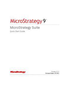 MicroStrategy Suite Quick Start Guide