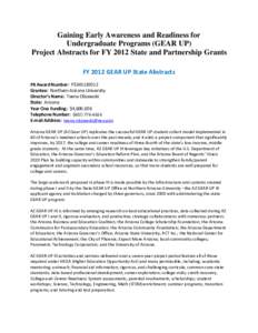 FY 2012 Project Abstracts for State and Partnership Grants under the GEAR UP Program (PDF)