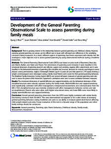 Development of the General Parenting Observational Scale to assess parenting during family meals