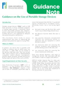Guidance Note Guidance on the Use of Portable Storage Devices Introduction Portable storage devices (“PSDs”) such as USB
