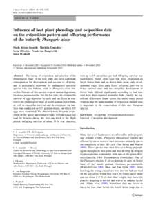J Insect Conserv:1115–1122 DOIs10841x ORIGINAL PAPER  Influence of host plant phenology and oviposition date