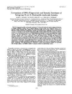 Microbiology / Pasteurella multocida / Zoonoses / Hemorrhagic septicemia / Pasteurella / DNA profiling / Fowl cholera / Serotype / Restriction enzyme / Biology / Proteobacteria / Molecular biology