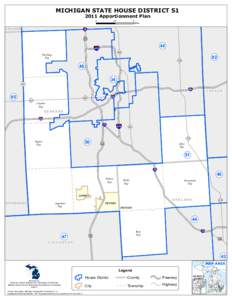 MICHIGAN STATE HOUSE DISTRICTApportionment Plan 0 SAG INAW