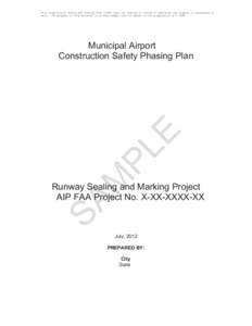 Sample Construction Safety and Phasing Plan (CSPP): Runway Sealing and Marking Project