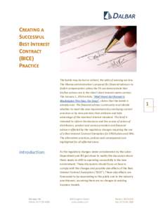 CREATING A SUCCESSFUL BEST INTEREST CONTRACT (BICE) PRACTICE