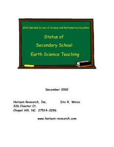 DecemberHorizon Research, Inc. 326 Cloister Ct. Chapel Hill, NC