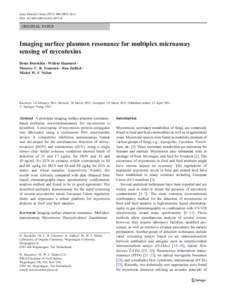 Anal Bioanal Chem:3005–3011 DOIs00216ORIGINAL PAPER  Imaging surface plasmon resonance for multiplex microassay