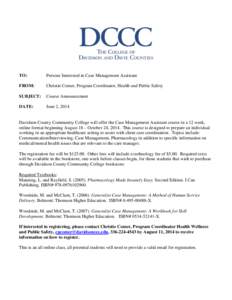 Davidson County Community College / North Carolina Community College System / Case management / North Carolina / Health / Mental health