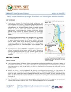 MALAWI Food Security Outlook  January to June 2015 Heavy rainfall and extensive flooding in the southern and central regions threaten livelihoods KEY MESSAGES