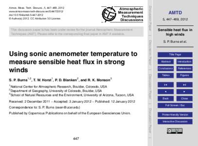 Atmospheric Measurement Techniques Discussions  2