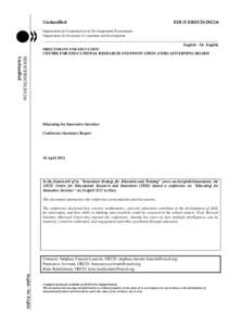 Unclassified  EDU/CERI/CD[removed]Organisation de Coopération et de Développement Économiques Organisation for Economic Co-operation and Development